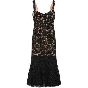 Платье миди Self portrait Lace Self-portrait, черный