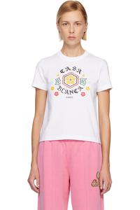 Футболка с коротким рукавом и приталенным силуэтом с эмблемой Casablanca, белый