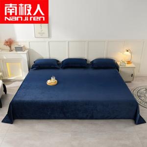 Antarctic Простыня односпальная 150х245 см, молочный вельвет, цвет Sapphire Blue