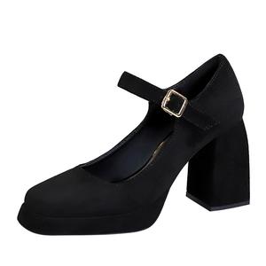 Туфли Мэри Джейн на массивном каблуке 9 см, женские YAFEI XUANYU, Black