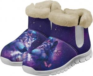 Женские зимние ботинки на шнуровке, теплые ботильоны с меховой подкладкой, уличные зимние ботинки с противоскользящей подошвой Tomeusey, Wolf