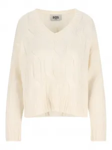 Вязаный свитер с V-образным вырезом ALPHA STUDIO, белый