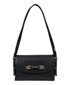 Элегантная и универсальная сумка через плечо с клапаном. Guess, черный