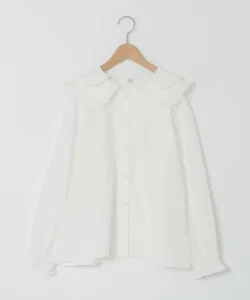 Блузка с двойным воротником-оборочкой Avv, цвет White