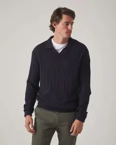 Мужской джемпер с воротником-поло Scotta 1985, темно-синий