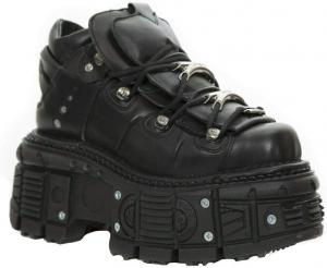 Мужские ботинки New Rock TANK на платформе в готическом и панк стиле, 100 кожа, обувь до щиколотки, черный