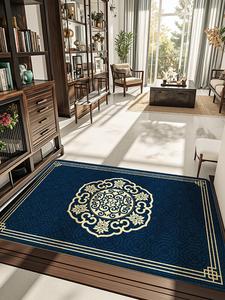 Dajiang Ковер 80х140 см для прихожей в китайском стиле, Suchuan Blue, нескользящий