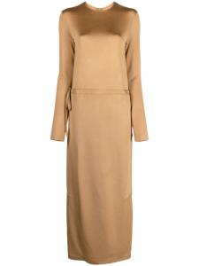 Jil Sander платье миди с кулиской, коричневый