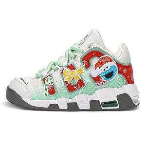 Баскетбольные кроссовки среднего размера с амортизацией, увеличивающие рост, противоскользящие, унисекс. Подарочная коробка случайного размера SESAME STREET, White