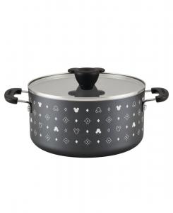 Керамическая антипригарная кастрюля Disney Monochrome объемом 5,5 кварты с крышкой Farberware, черный
