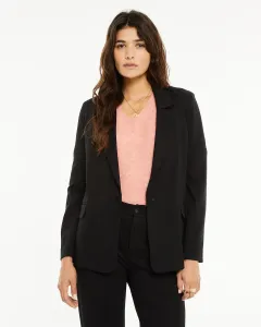 Женский двубортный пиджак в тонкую полоску с отложным воротником System Action, черный