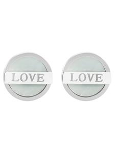 Adeliás Женские серьги - серьги-гвоздики из нержавеющей стали с перламутровыми вставками в серебряной оправе