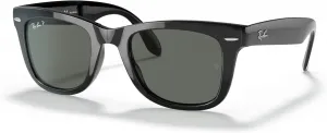 Солнцезащитные очки Ray-Ban - RB4105 Складные Wayfarer / Оправа: Черная Линзы: Зеленые поляризованные (54 мм)