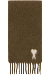 Ami Paris Коричневый шарф из альпаки ami de coeur