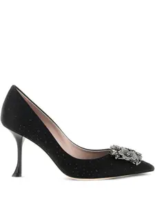 Атласные туфли Efflorescence 85 с кристаллами Roger Vivier, черный