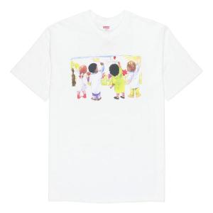 Футболка ss19 kids tee white kids graffiti round neck short sleeve Supreme, белый