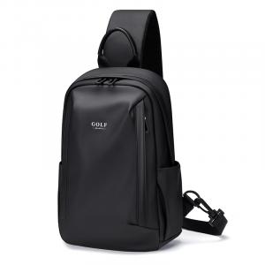 Сумка для ноутбука Oxford, через плечо, поясная сумка, слинг-бэг большого размера мужская черно-серая и черная GOLF, черный (подарочный набор)