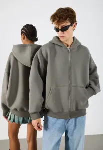 Худи унисекс свободного кроя на молнии, толстовка на молнии Yourturn, Grey