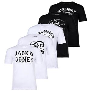 Футболка JACK & JONES, черный/белый