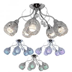 Globo Lighting Светодиодный потолочный светильник, хромированный серебристый с кристаллами