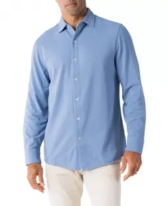 Вязаная рубашка с длинным рукавом Foster Robert Talbott, синий