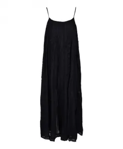 Длинное платье с кружевной отделкой Semicouture, черный