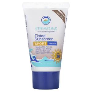 Солнцезащитный тональный крем, спорт, SPF 30, нейтральный, 1 жидкая унция (30 мл) Stream2Sea