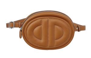 Кожаная сумка через плечо из телячьей кожи, поясная сумка унисекс золотисто-коричневый HERMES