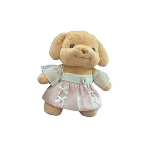 Милый плюшевый щенок пуделя с маленьким носом, игрушка-розыгрыш, высота 35см 77 SEVEN DREAM