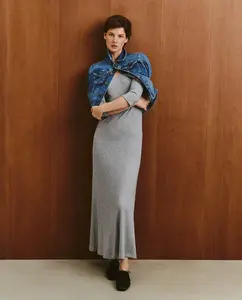 Женское платье из однотонного трикотажа Southern Cotton, светло-серый