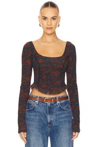 Длинный рукав топа мелани Free People, цвет night combo