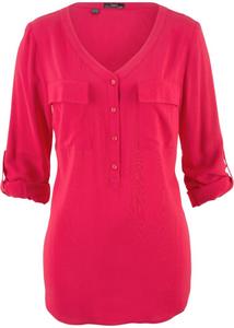 Блуза с v-образным вырезом и длинными рукавами Bpc Bonprix Collection, красный