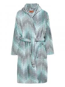 Missoni Home полосатый халат в рубчик, синий