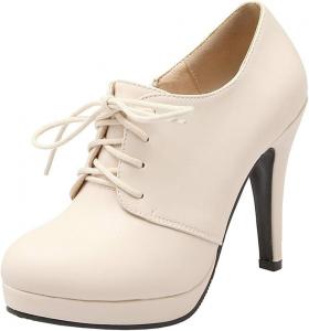 Женские ботильоны LUXMAX на шнуровке с высоким каблуком и платформой, 3Beige