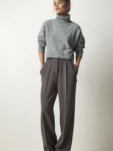 Широкие плиссированные брюки Happiness İstanbul, цвет Muddy colored