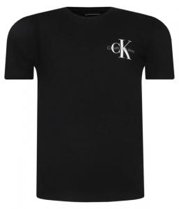 Футболка детская Calvin Klein Jeans хлопковая с монограммой, черный