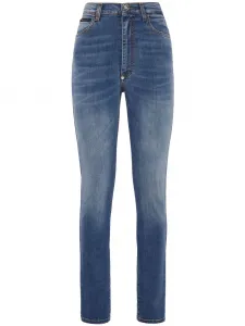 Джинсы скинни с завышенной талией Philipp Plein, синий