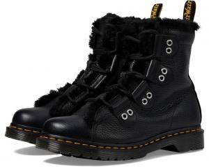 Туфли на плоской подошве Dr. Martens 1460 Lace To Toe Fur Lined Boots, черный