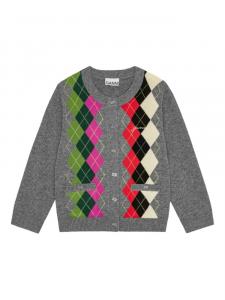 GANNI кардиган с узором аргайл, серый
