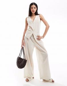 Пляжные брюки Esmée Exclusive в бежево-белую полоску, комплект