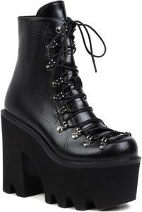 Женские ботильоны DXSYMJM на высоком каблуке с платформой, панк-стиль, боевые, из синтетической кожи