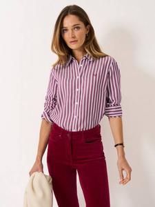 Рубашка в полоску из твила Crew Clothing, Red Wine