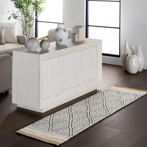 Ковер-дорожка nuLOOM, 61 x 244 см, Laura Moroccan из шерсти и джута для столовой, гостиной, прихожей, коридора, кухни, ivory
