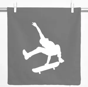 Декоративная наволочка Huuraa с изображением силуэта скейтбордиста, подарочная, 40x40 см, серо-стальной хлопок, украшение для скейтбординга Hellweg Druckerei