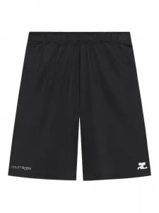 Шорты с эластичным поясом и логотипом Courreges, черный