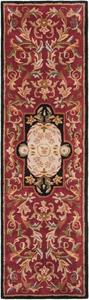 Ковер SAFAVIEH, 61 x 92 см, Classic Collection, Red & Black, ручной работы, традиционный восточный, шерстяной, идеален для помещений с высокой проходимостью: прихожая, гостиная, спальня (CL220C)
