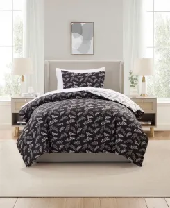 Роскошный мягкий комплект постельного белья с растительным узором, 5 предметов, размер Twin Nestl, черный