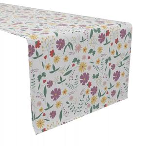 Скатерть, 100 % хлопок, 16x72 дюйма, винтажный принт с цветочным принтом