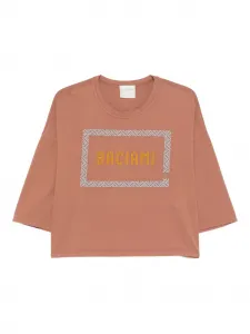 Футболка с графичным принтом Forte Forte, розовый