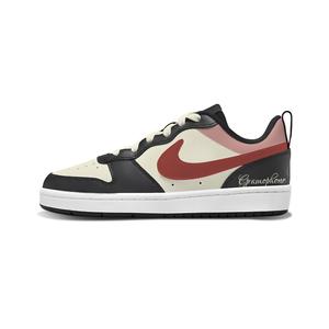 Nike Court Borough устойчивые к истиранию лоу-топ скейтборд кроссовки beige yellow детские